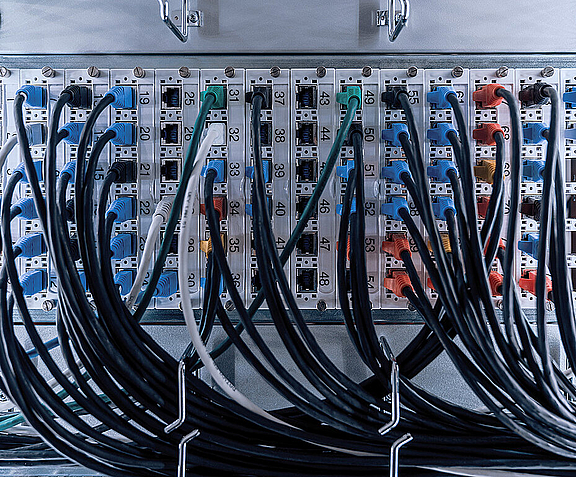 Image of cabling in the server room
