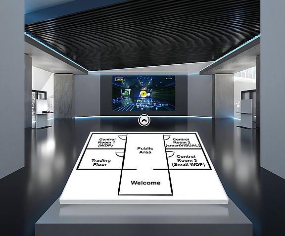 Bildschirmaufnahme des Eingangs des virtuellen Experience Centers von WEYTEC